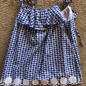 J.Crew gingham ruffle tank top